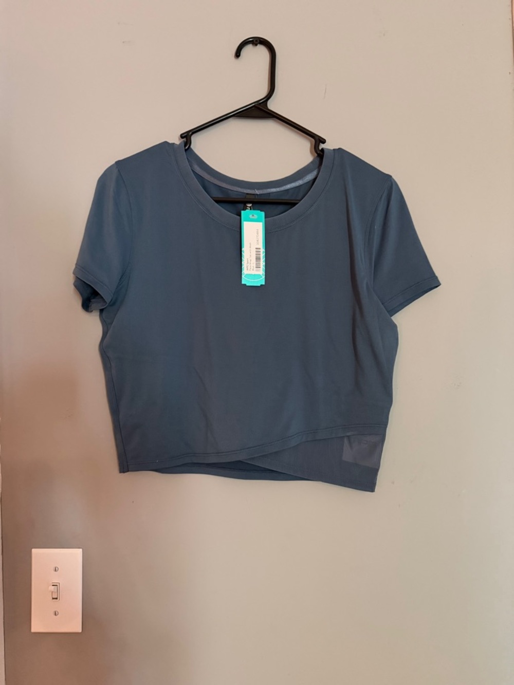 MPG Slate Blue Cropped Short Sleeve Tee